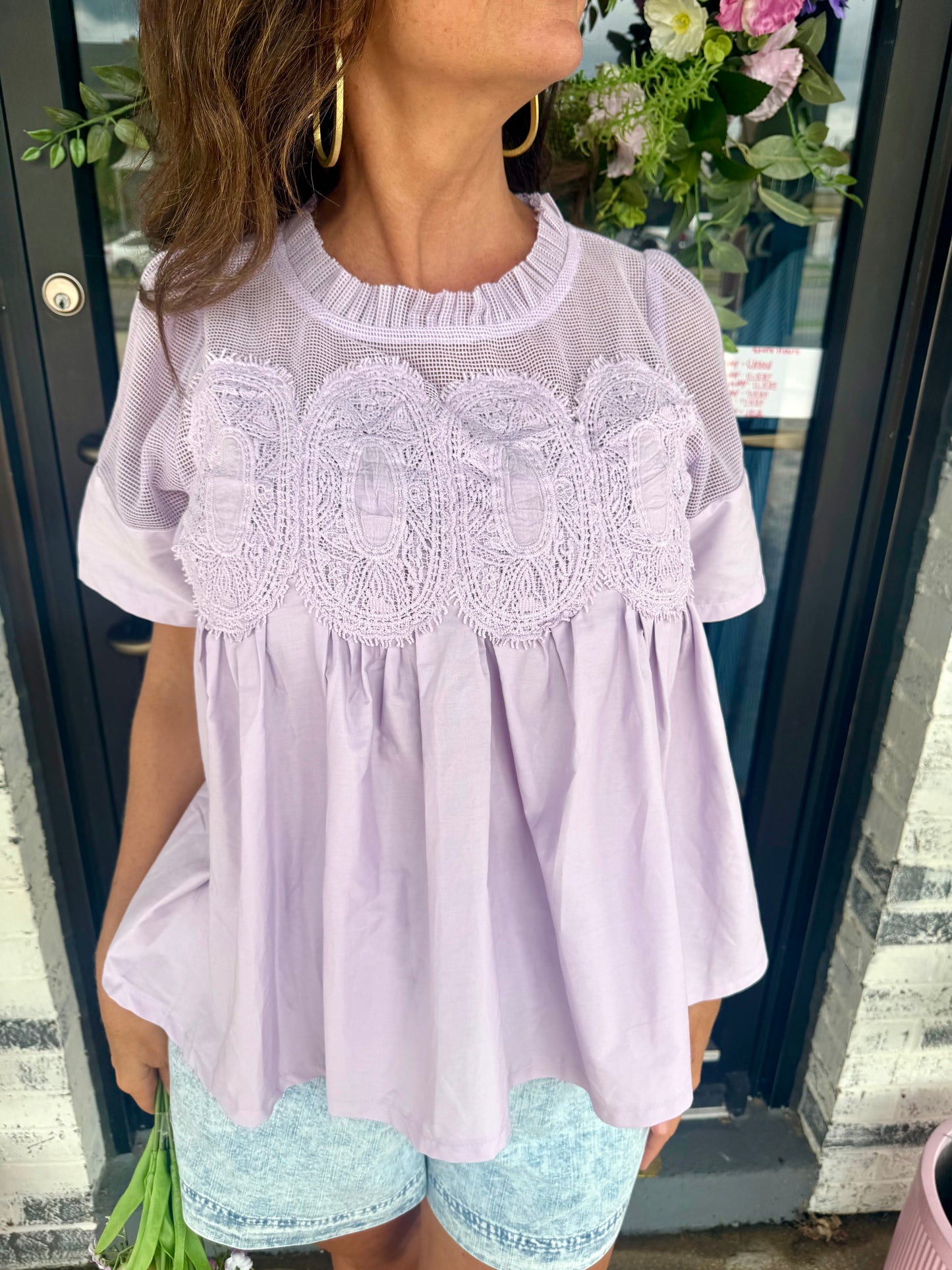 Lavender and Lace Top