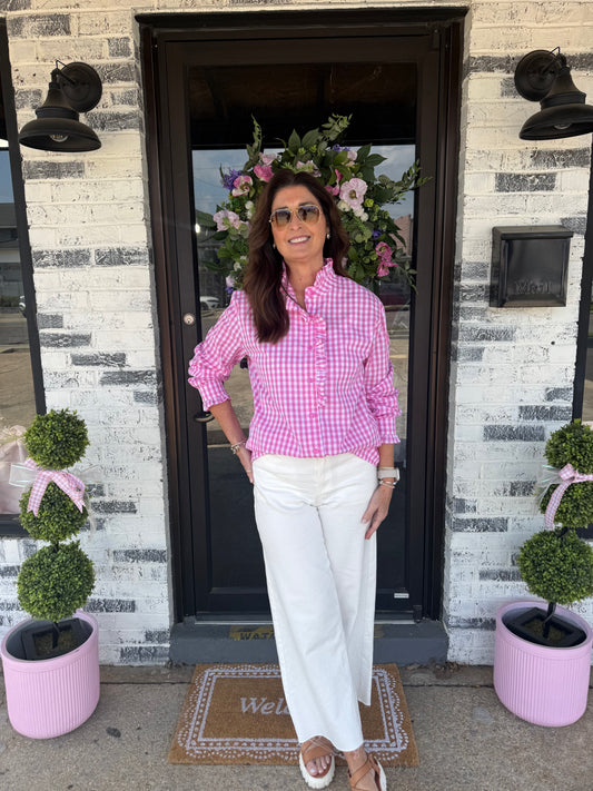 Pink Gingham Top