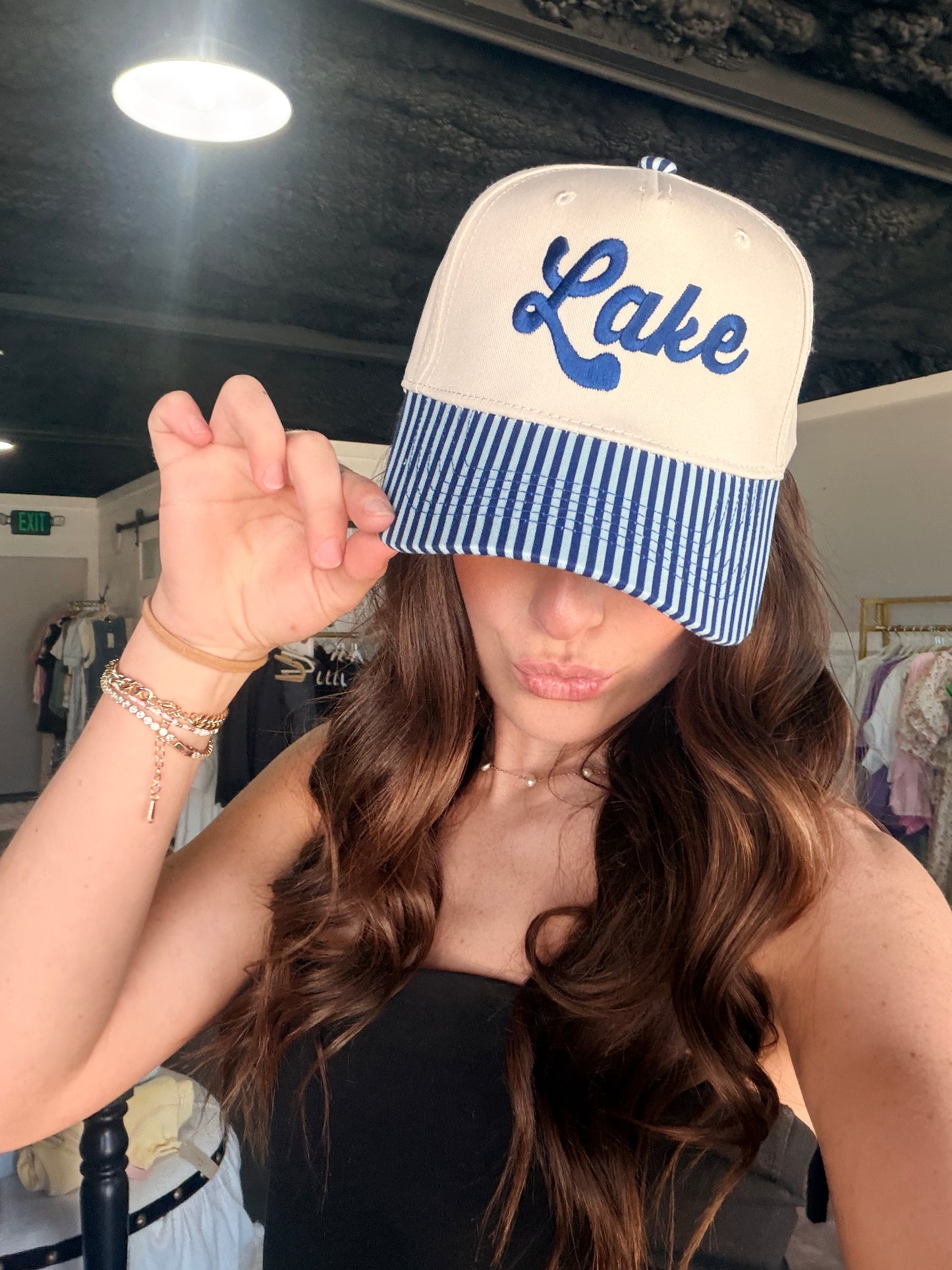 Lake Stripes Trucker