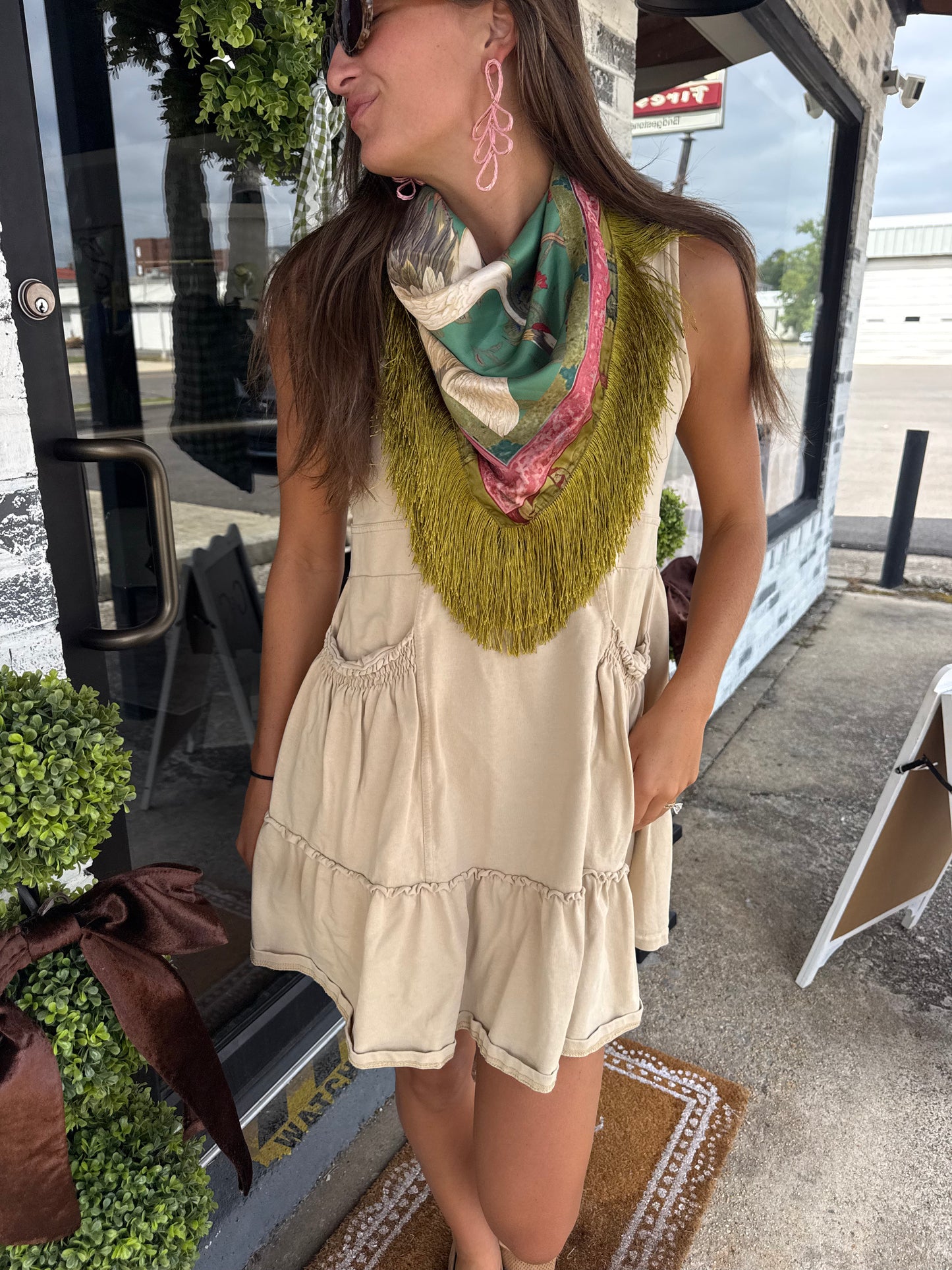 Crane Fringe Scarf