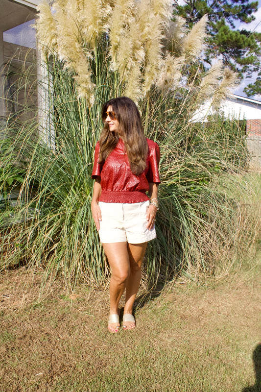 Burgundy Red statement top