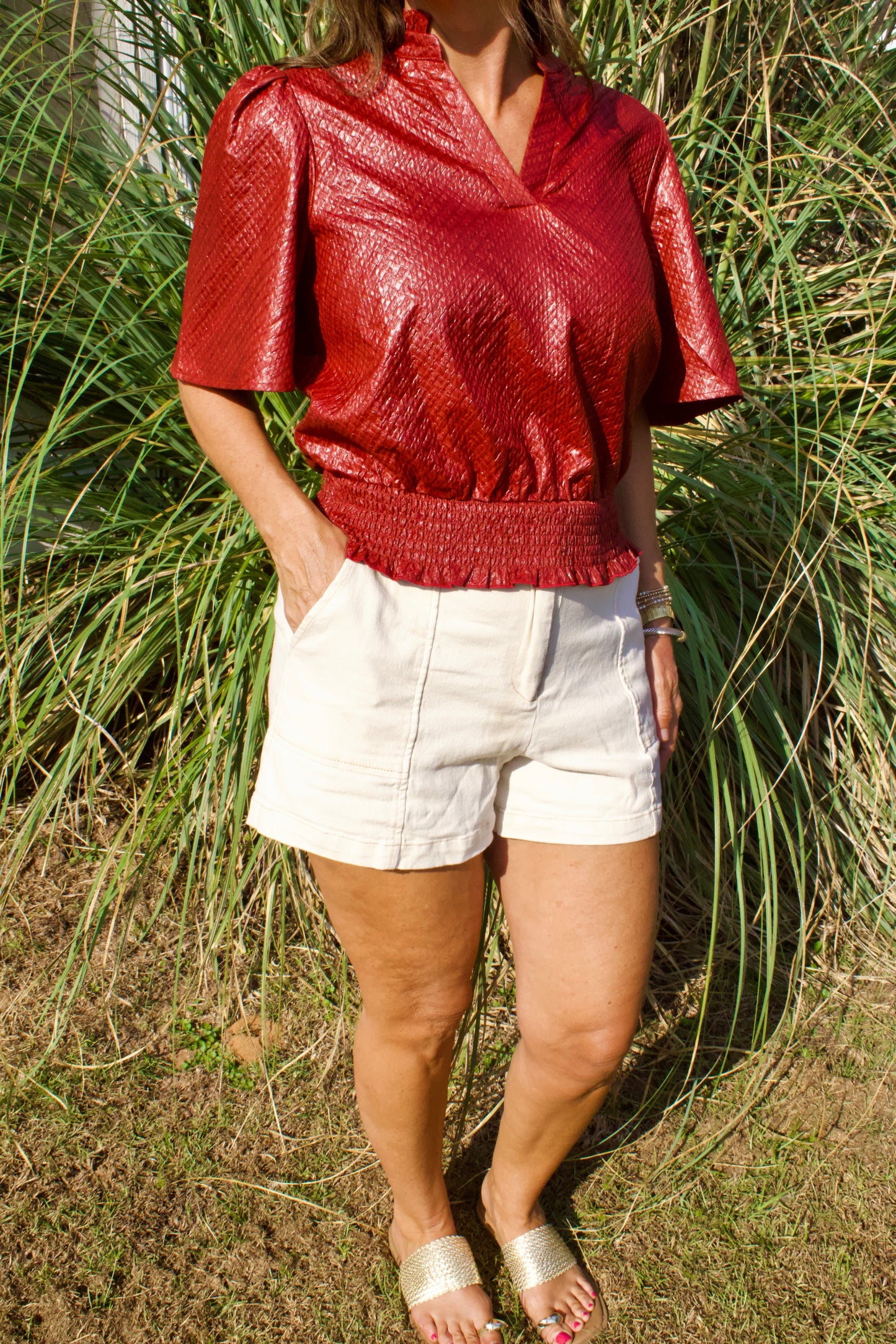 Burgundy Red statement top