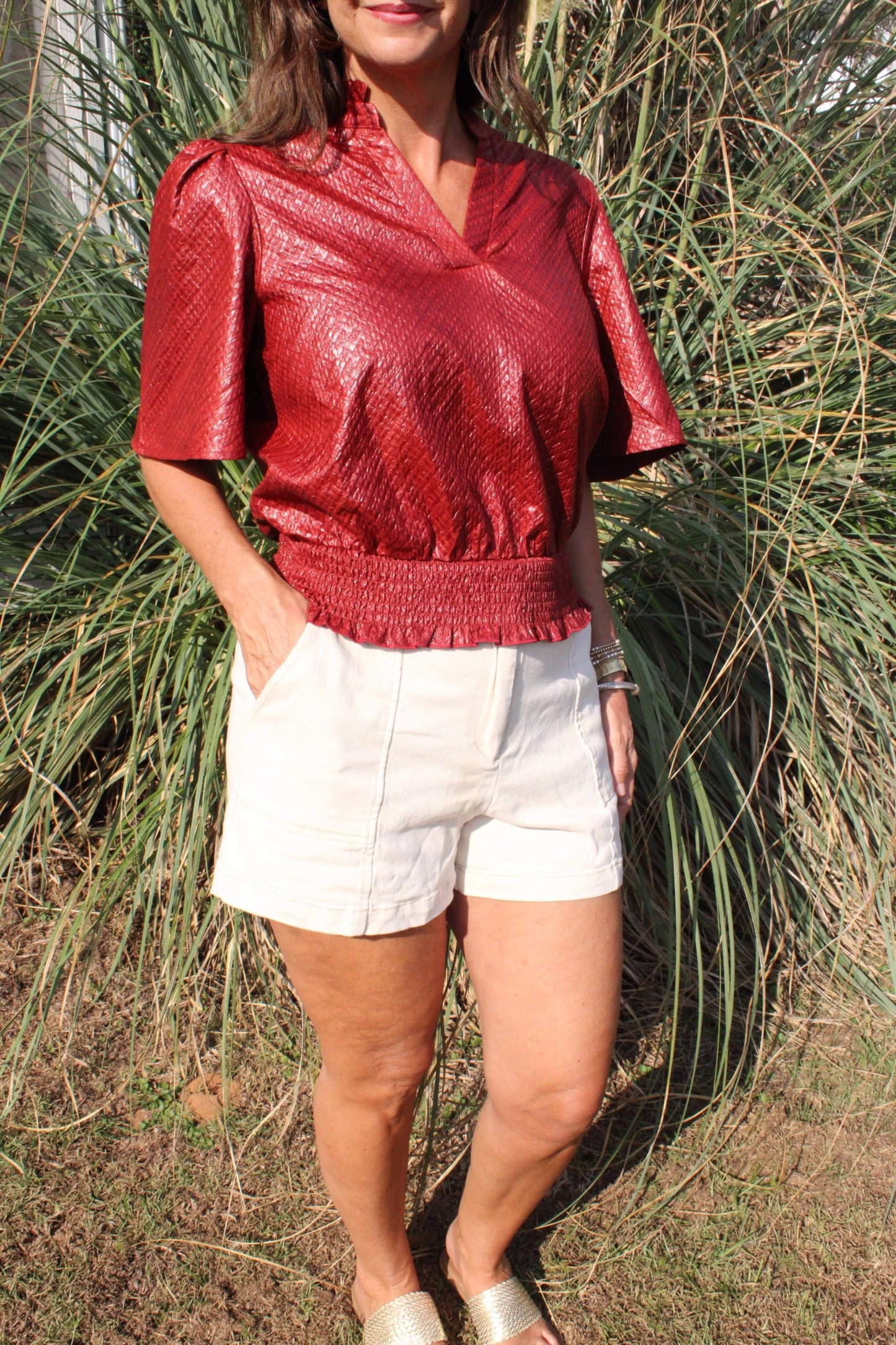 Burgundy Red statement top