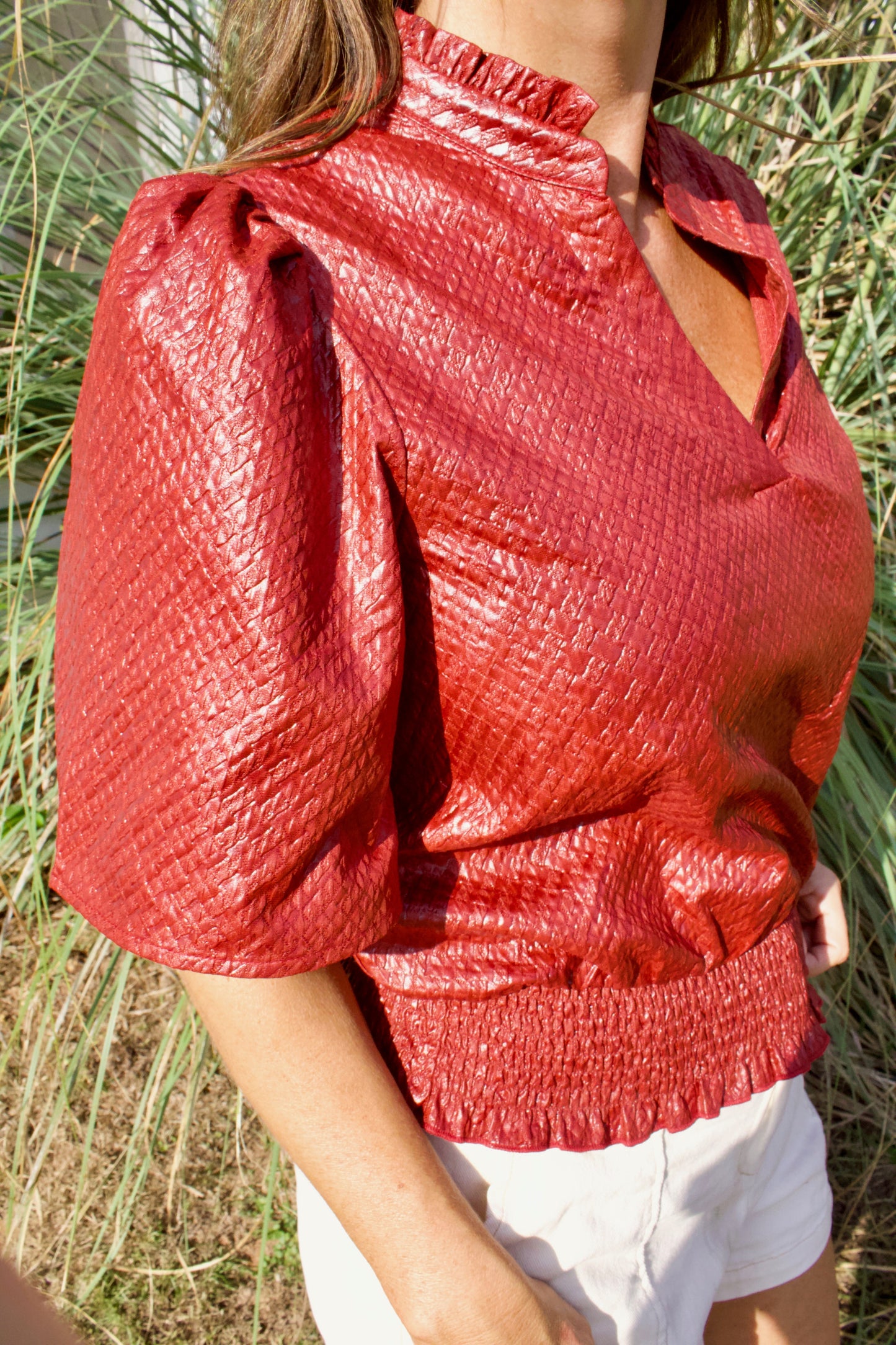Burgundy Red statement top