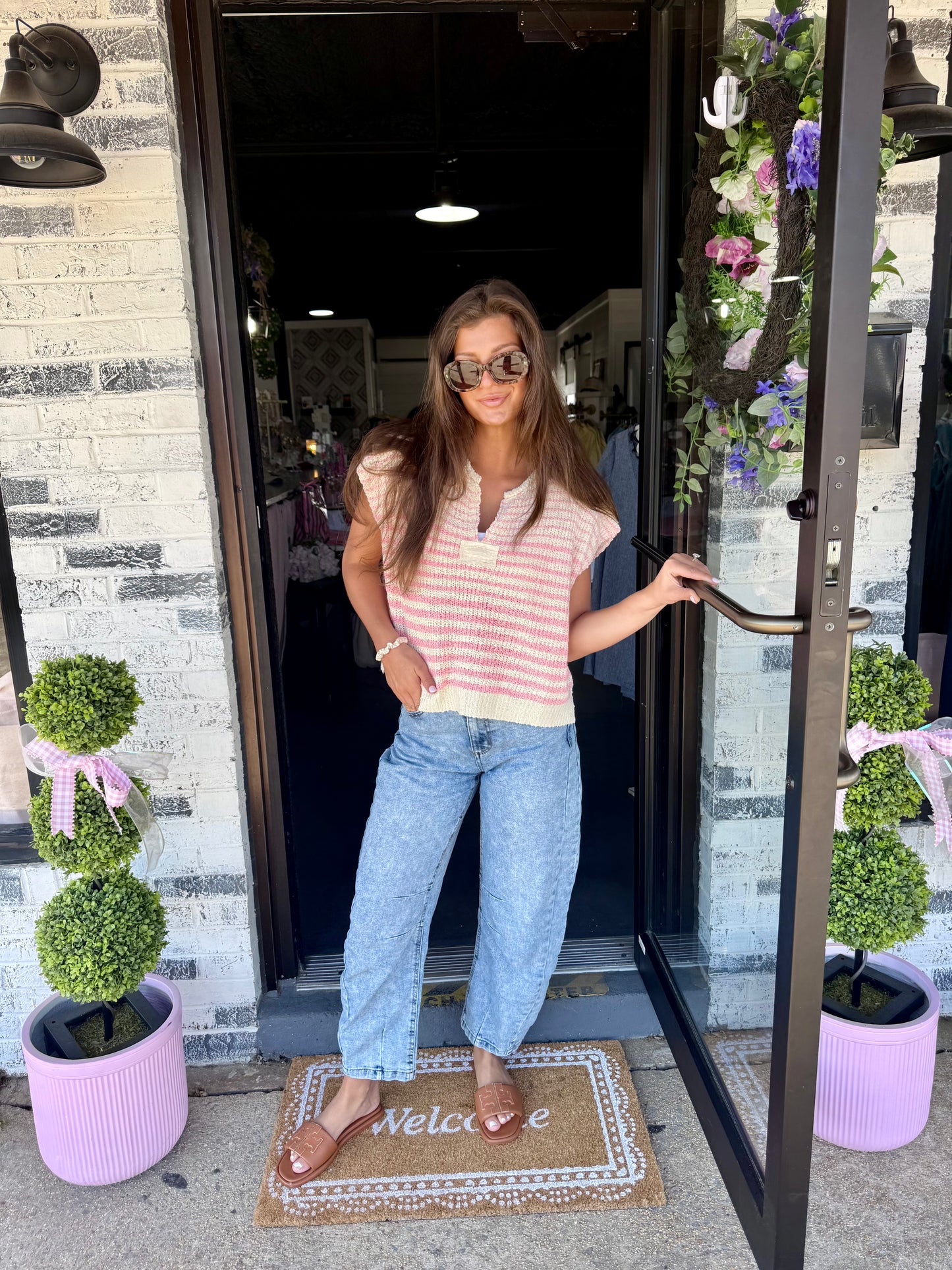 Pink Stripe Sweater