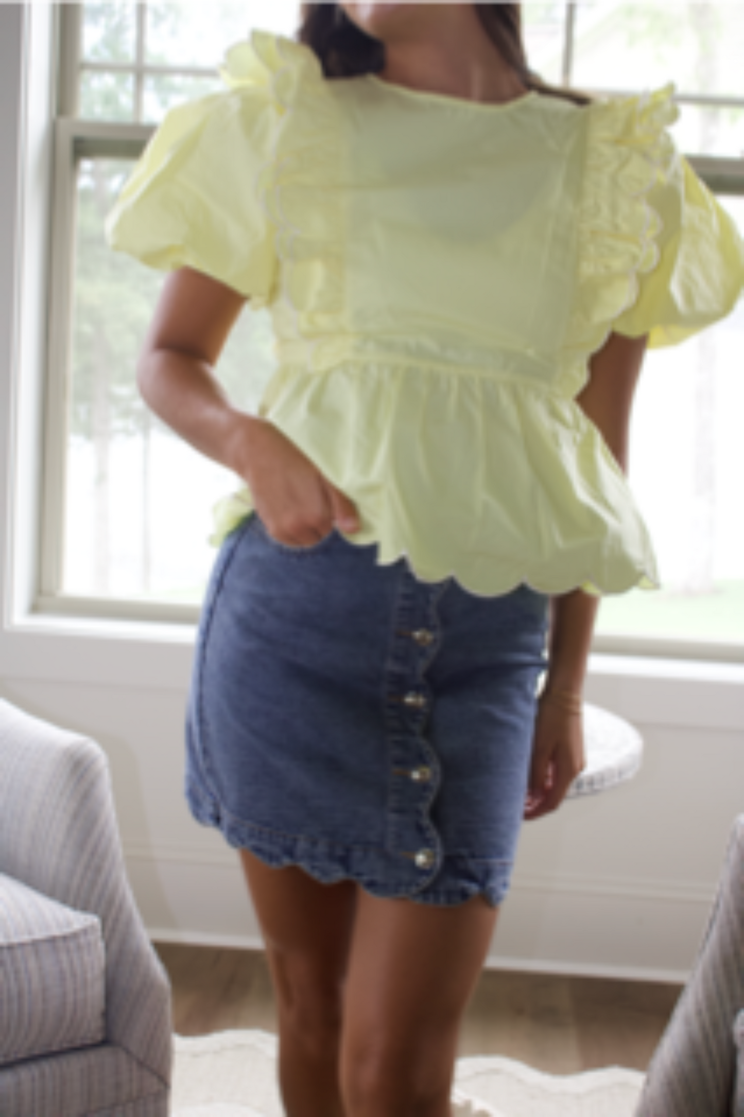 Scallop Jean Skirt