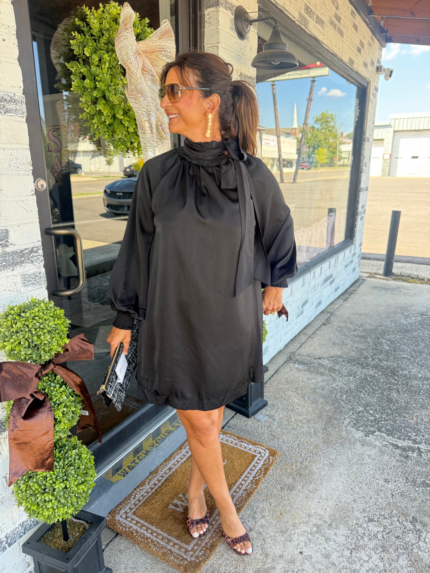 The Noir Bow Dress