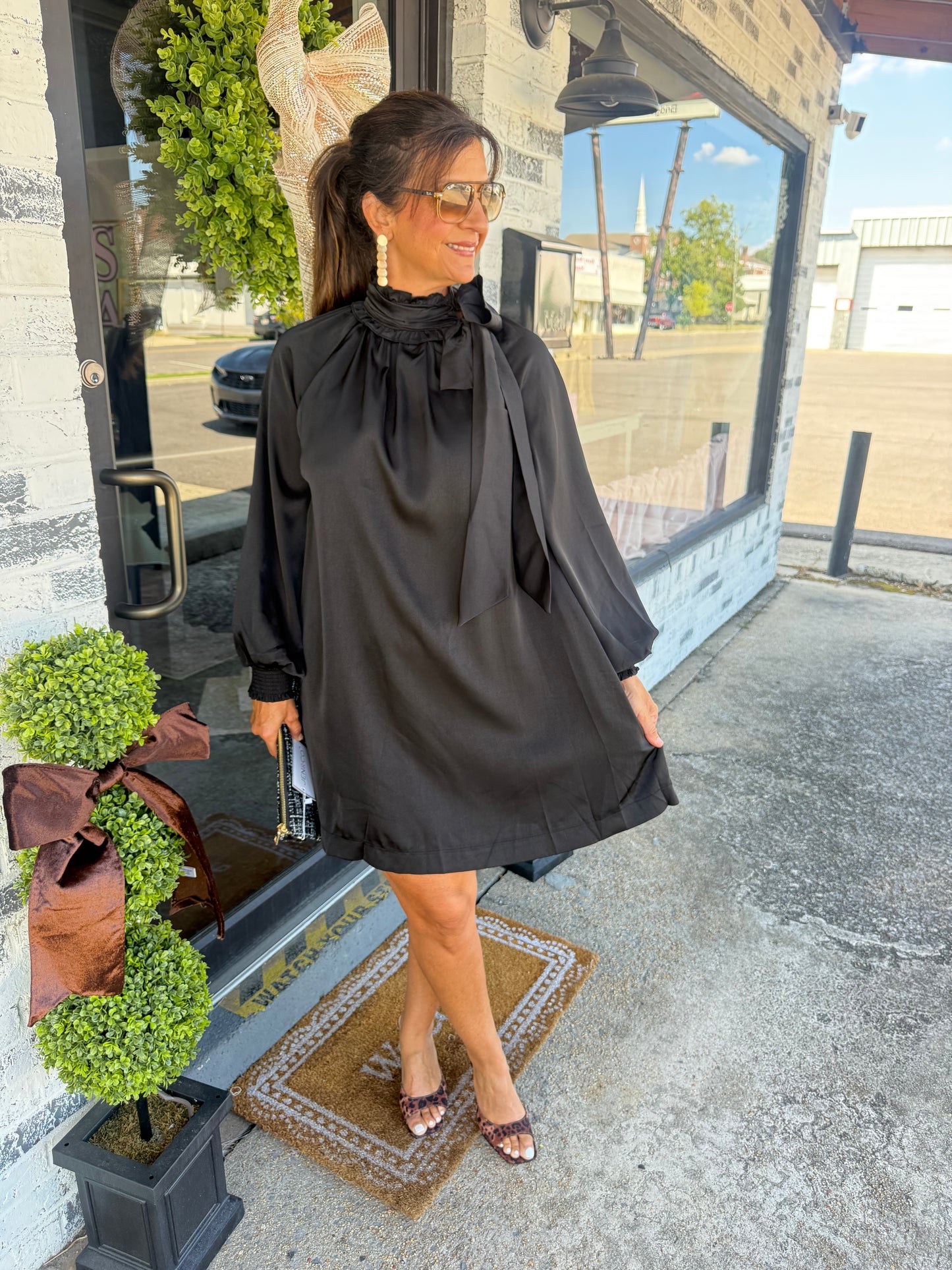 The Noir Bow Dress